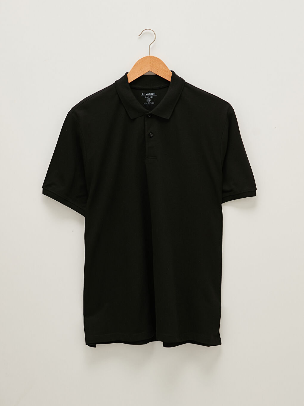 تي شيرت بيكيه ياقة بولو كم قصير مقاس كبير للرجال