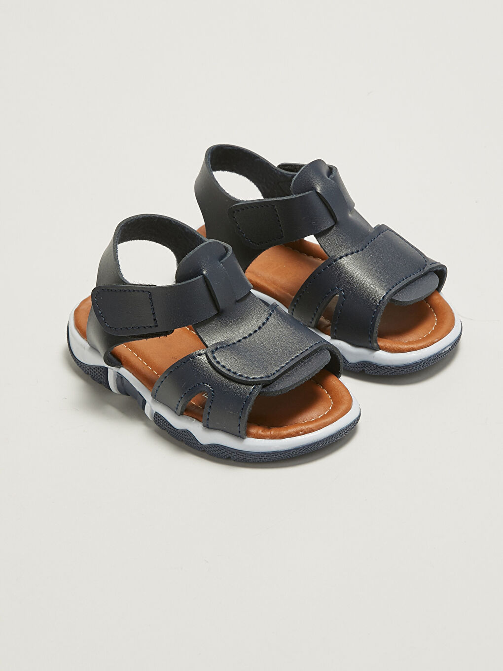 Lacivert Erkek Bebek Cırt Cırtlı Sandalet