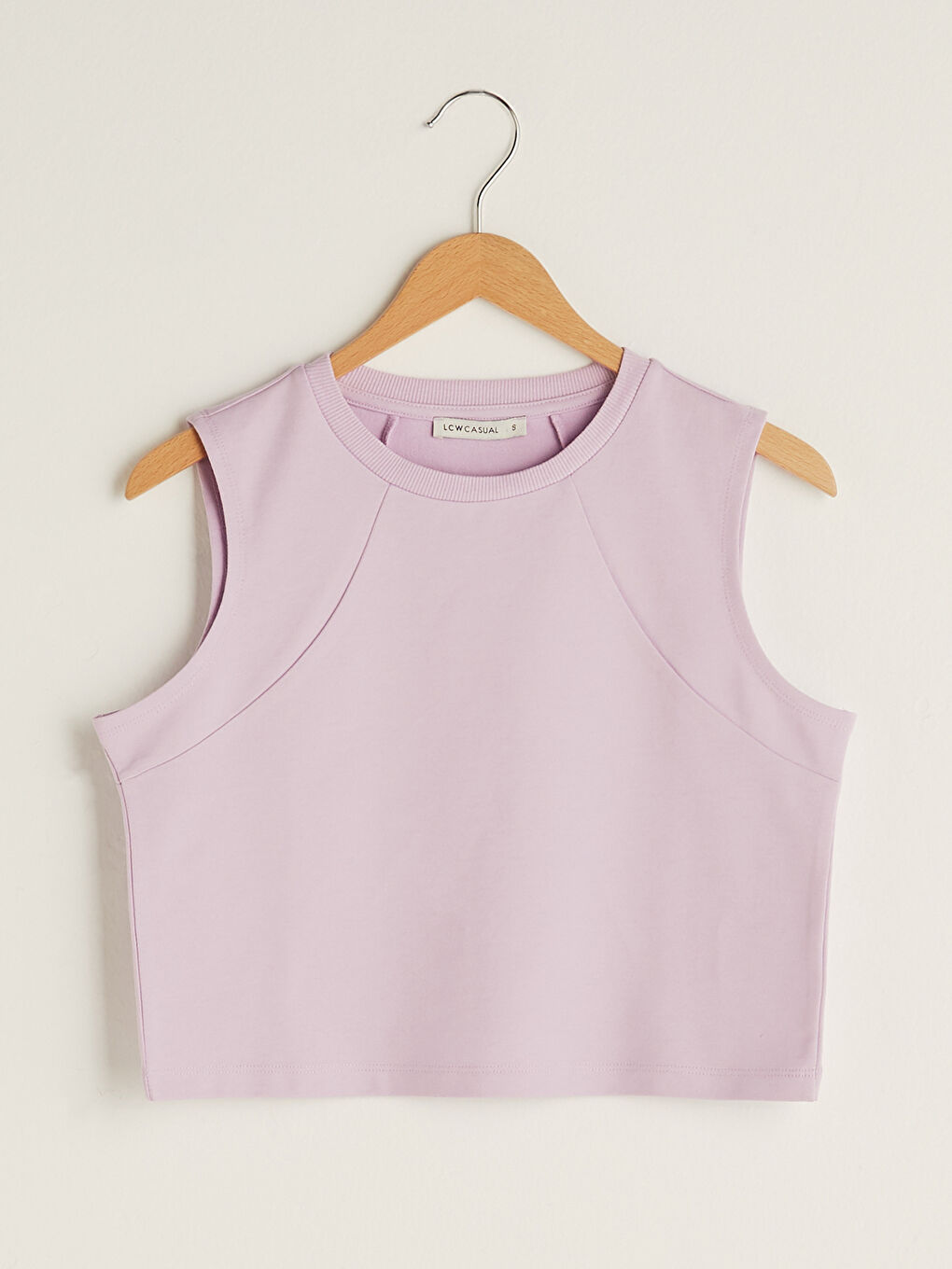 Lila Kadın Bisiklet Yaka Kolsuz Düz Atlet-10