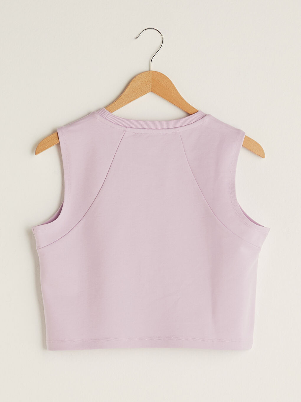 Lila Kadın Bisiklet Yaka Kolsuz Düz Atlet-11