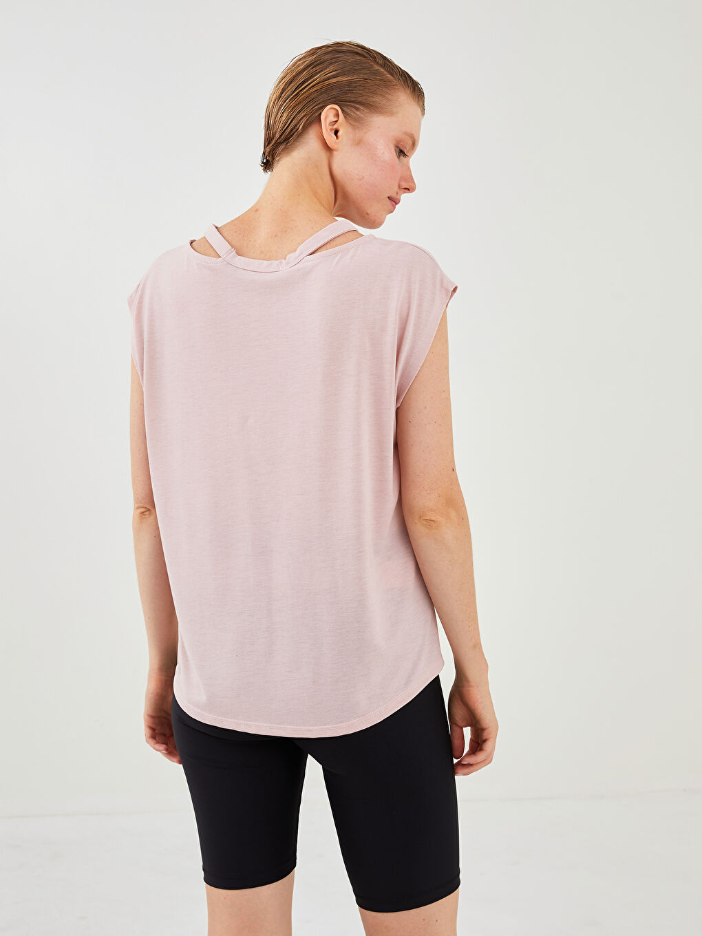 XSIDE ACTIVE Women's Crew Neck Printed Sleeveless Sports T-Shirt -S1L825Z8-MQW