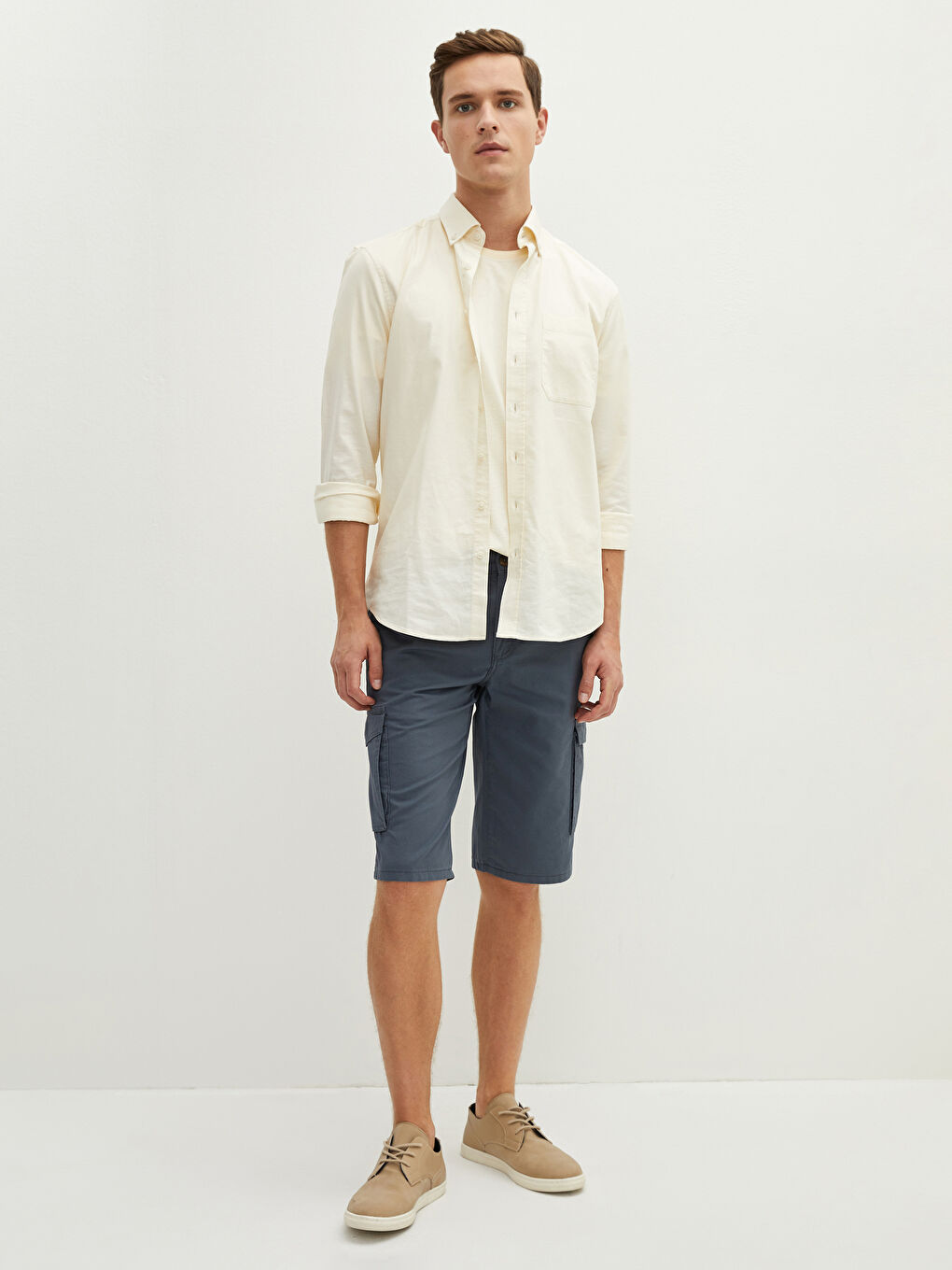 Standard Fit Mens Gabardine Cargo Shorts -S1L849Z8-DF0