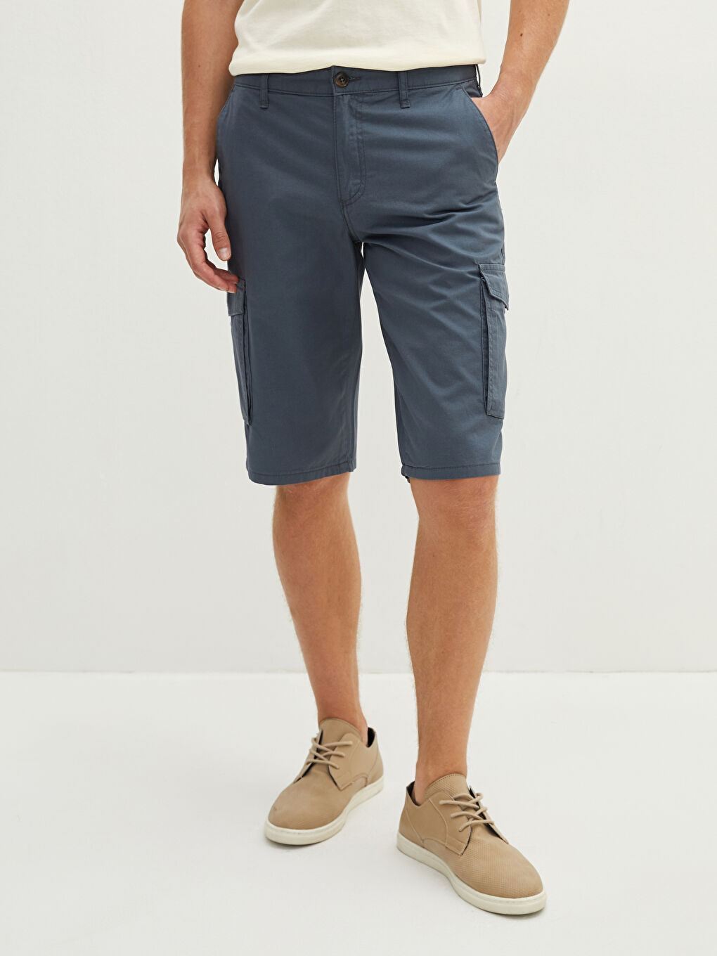 Standard Fit Mens Gabardine Cargo Shorts -S1L849Z8-DF0