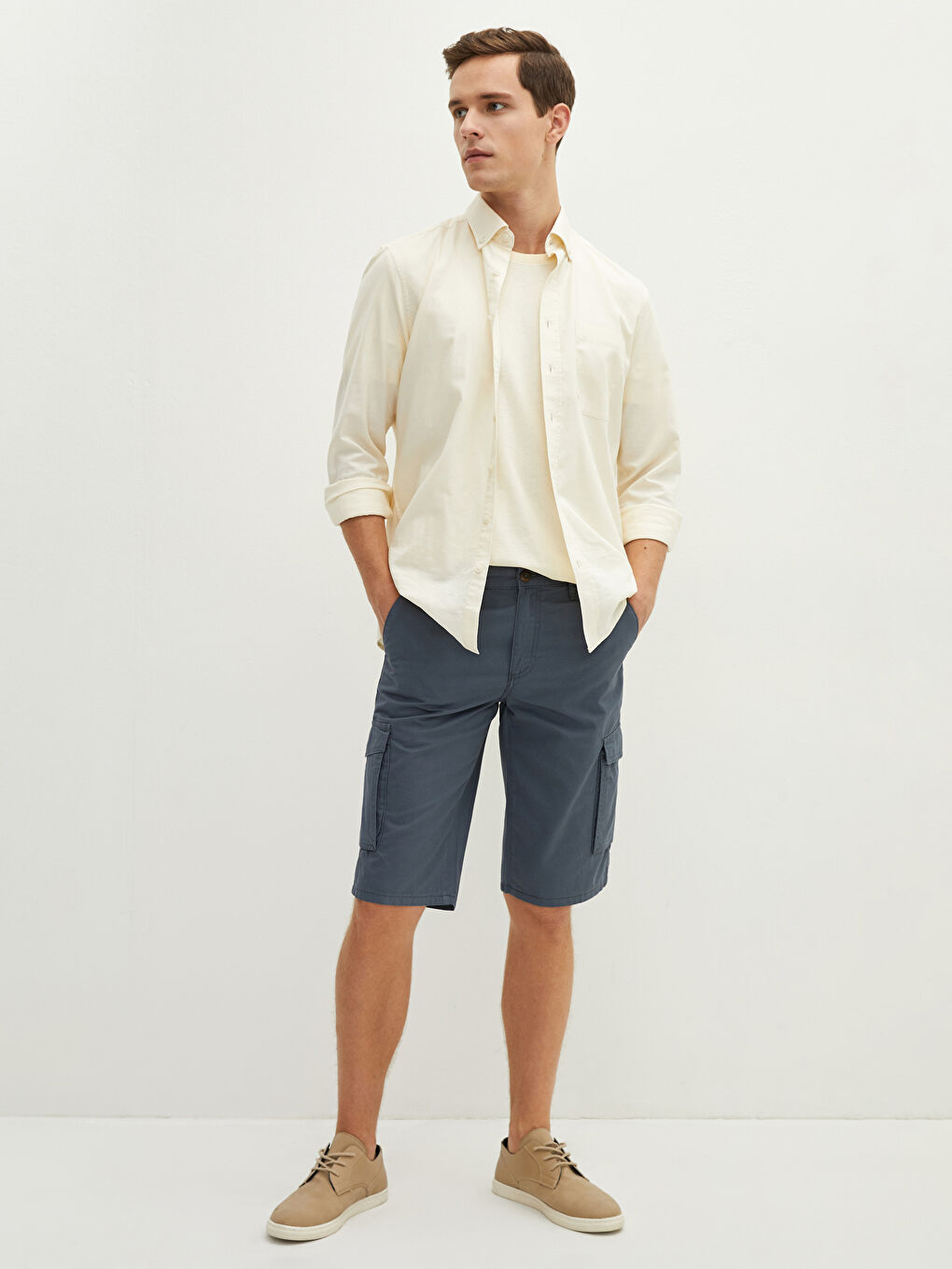 Standard Fit Mens Gabardine Cargo Shorts -S1L849Z8-DF0