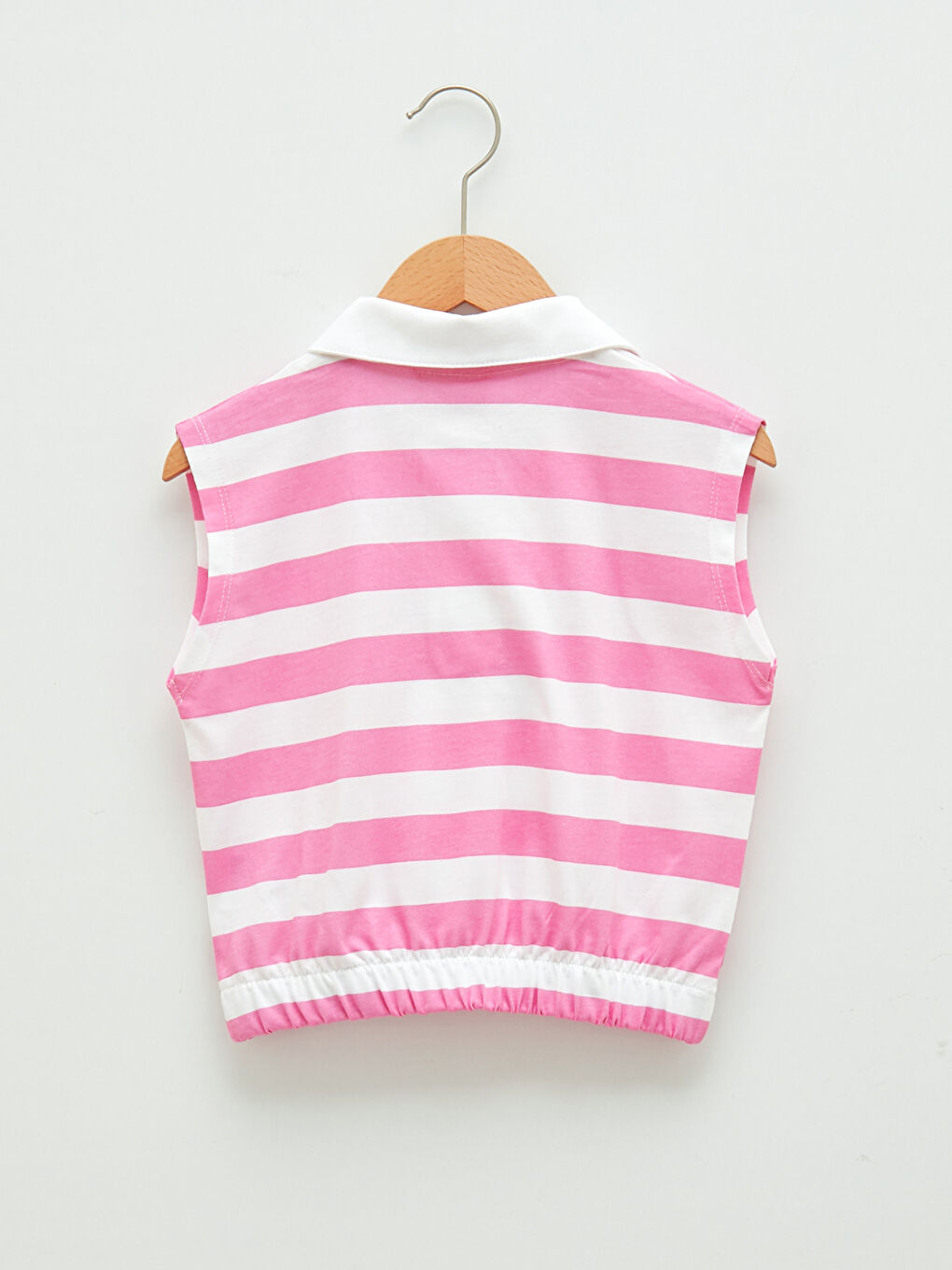 Shirt Collar Striped Cotton Girls' Blouse-1