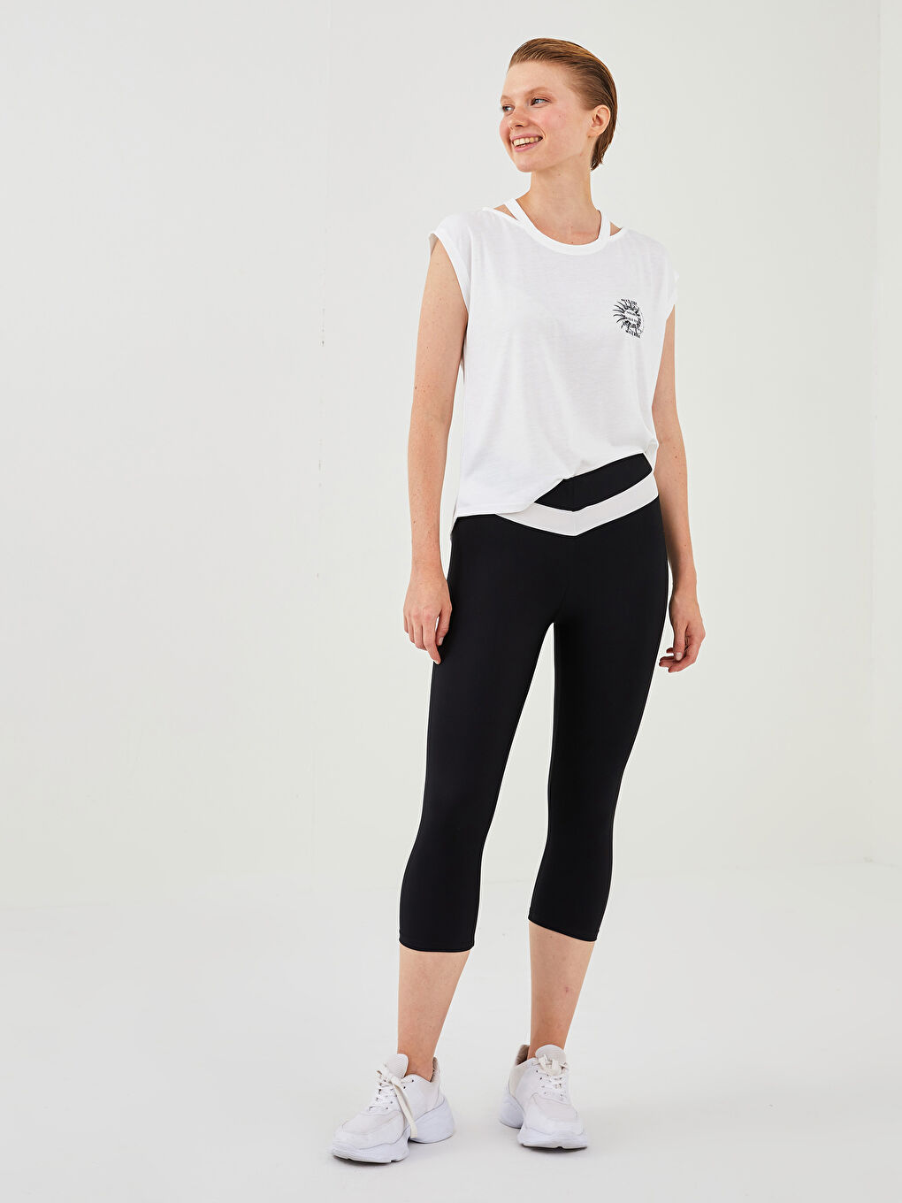 Collants de sport pour Femmes à taille élastiquée avec bloc de couleurs-2