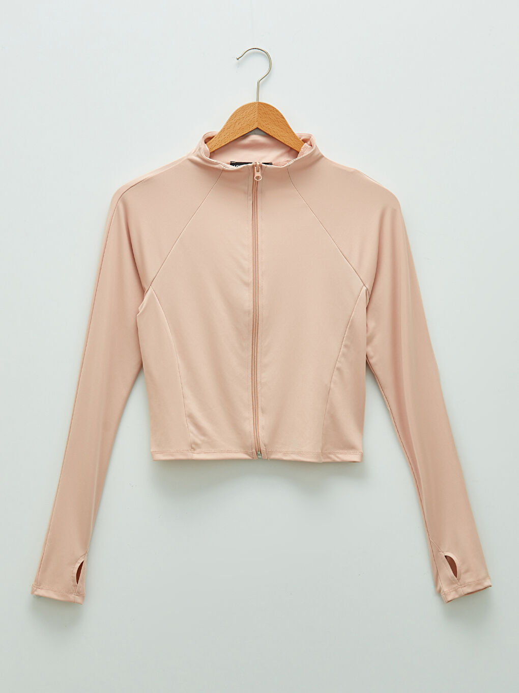 Pembe Dik Yaka Kadın Spor Hırka-4