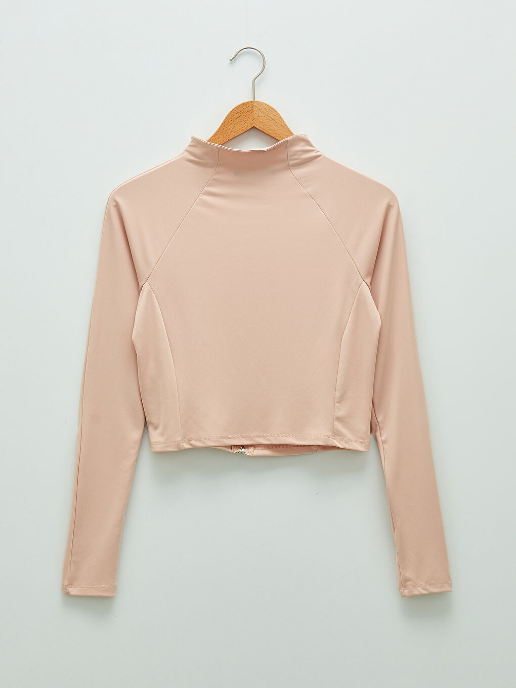 Pembe Dik Yaka Kadın Spor Hırka-5