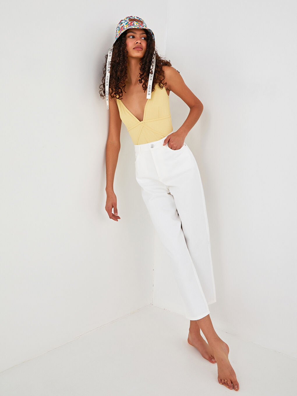 Women's Self-Patterned Bodysuit with Straps-5