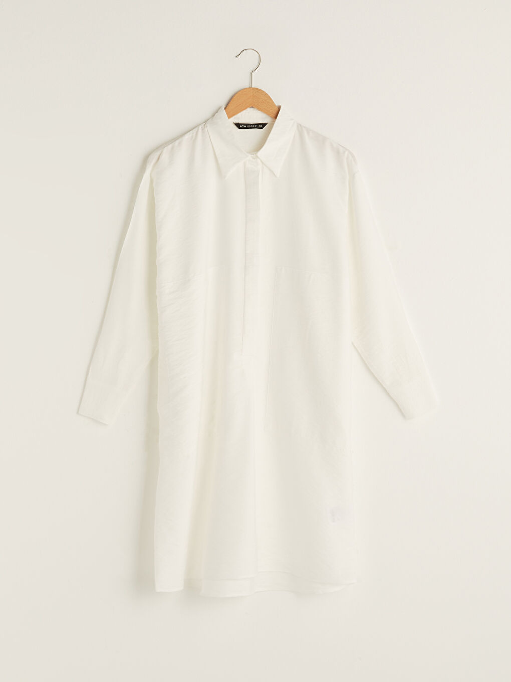 Plain Long Sleeve Viscose Oversize Women's Shirt Tunic-5