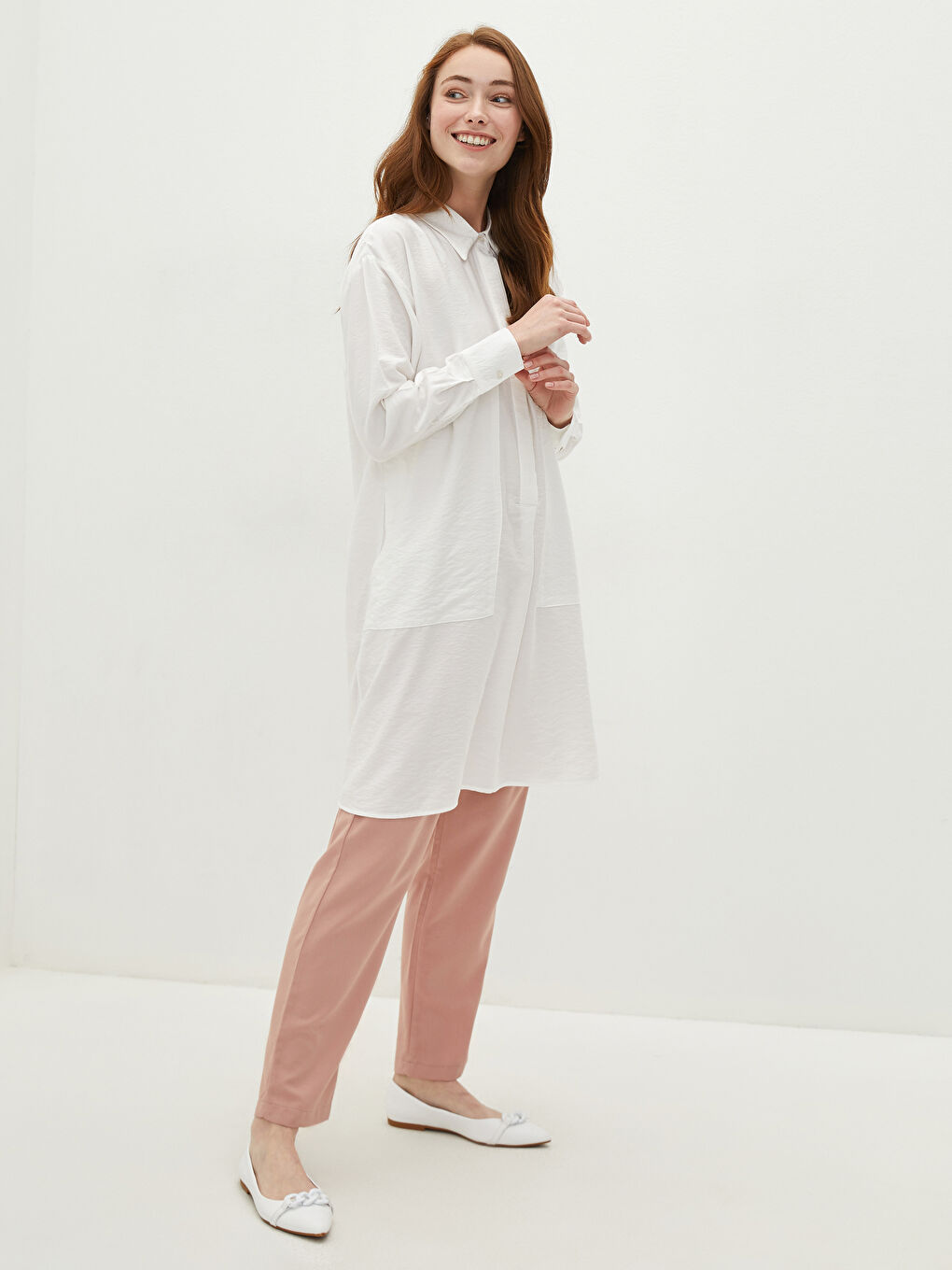 Plain Long Sleeve Viscose Oversize Women's Shirt Tunic-2