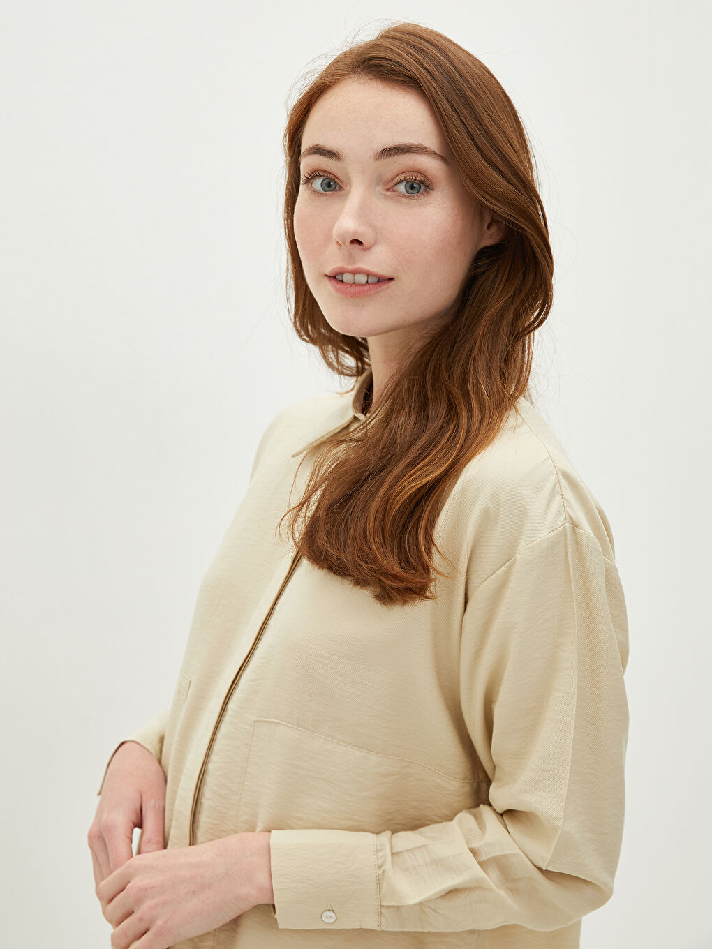 Plain Long Sleeve Viscose Oversize Women's Shirt Tunic-2