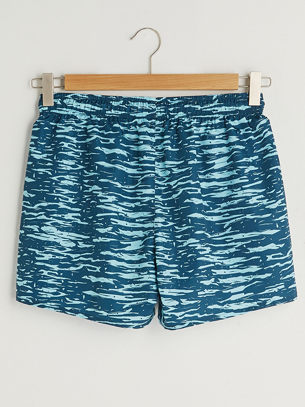 Lacivert Kısa Boy Desenli Erkek Deniz Şortu-7