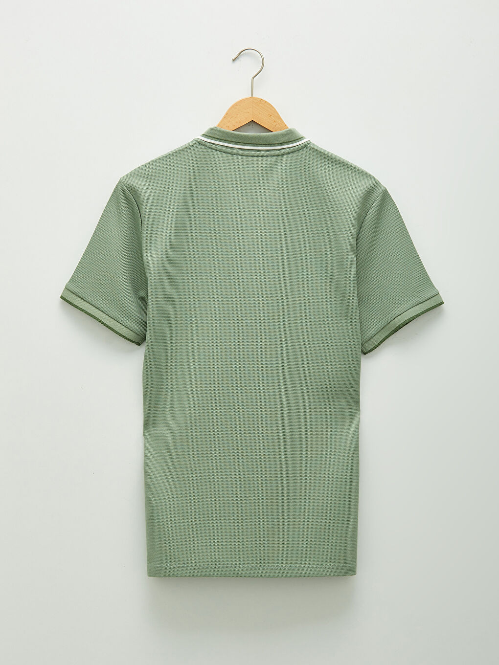 Yeşil Polo Yaka Kısa Kollu Erkek Tişört-7