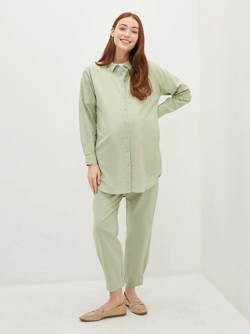 Elastic Waist Straight Pocket Detailed Maternity Jogger Pants