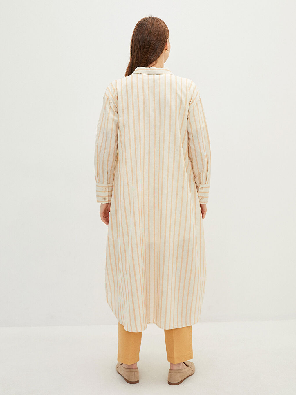 قميص تونيك مخطط كم طويل للحوامل-4