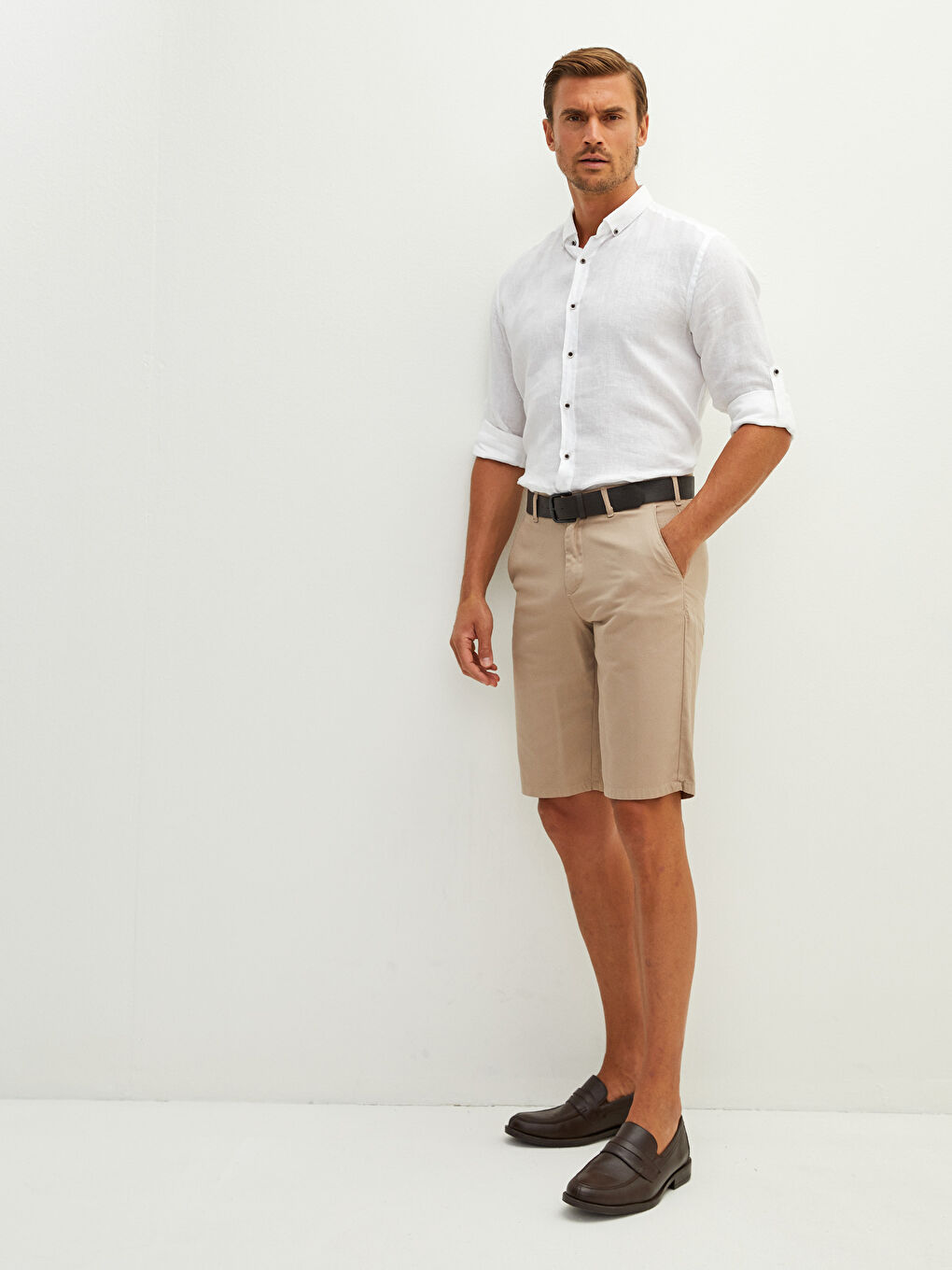 Standard Pattern Men's Bermuda Belt Shorts-1