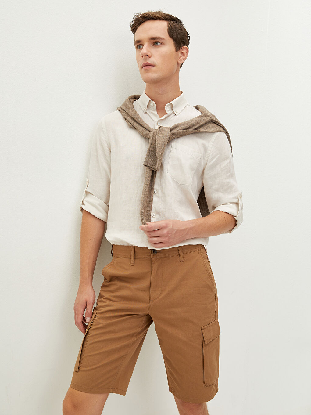 Standard Fit Mens Gabardine Cargo Shorts -S1LC41Z8-GXT