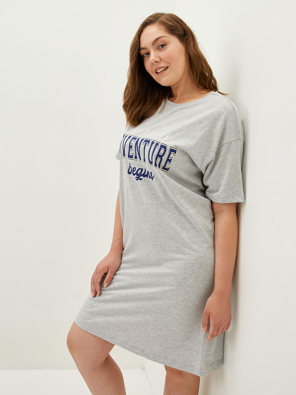 Plus Size Crew Neck Printed Short Sleeve Women Dress -S1LC46Z8-CT3