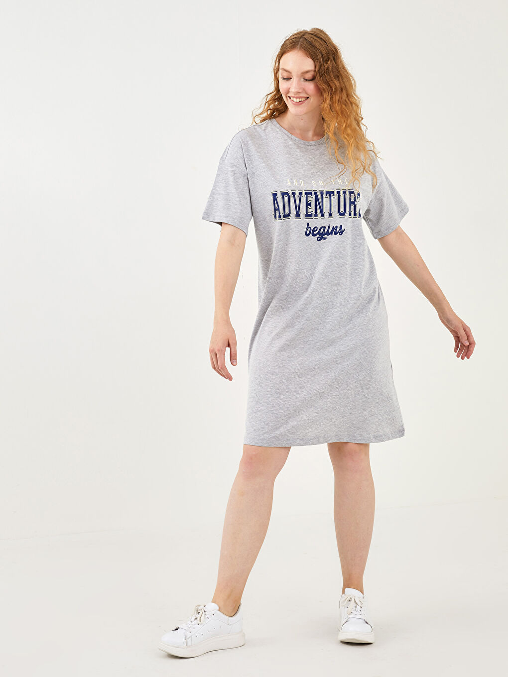 Plus Size Crew Neck Printed Short Sleeve Women Dress -S1LC46Z8-CT3
