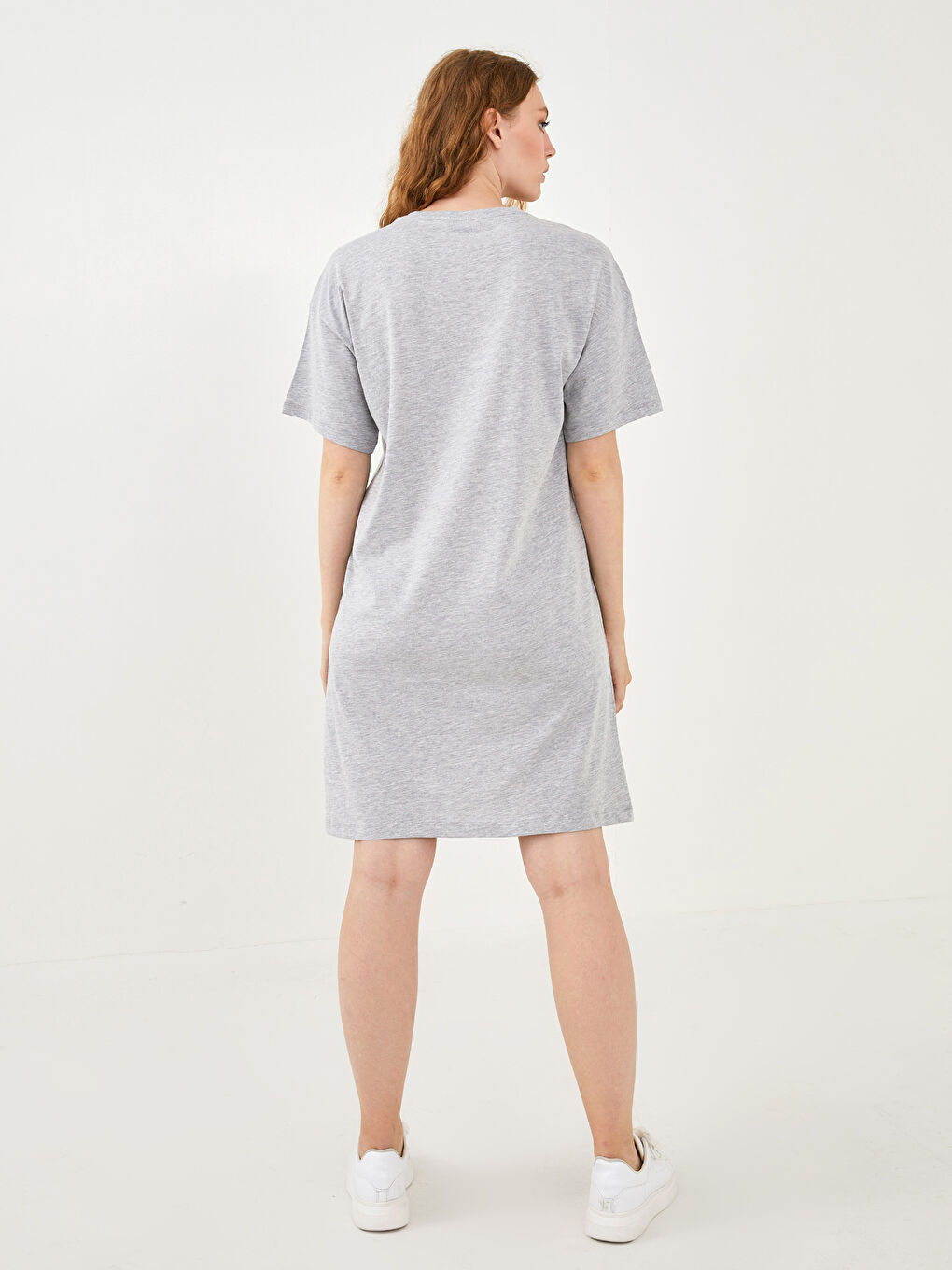 Plus Size Crew Neck Printed Short Sleeve Women Dress -S1LC46Z8-CT3