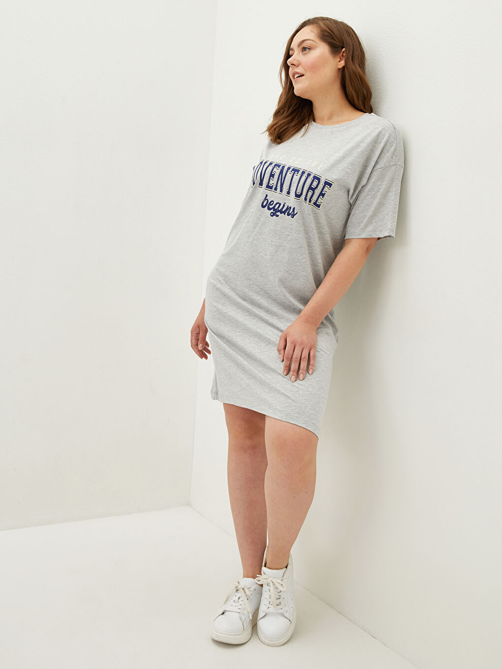 Plus Size Crew Neck Printed Short Sleeve Women Dress -S1LC46Z8-CT3