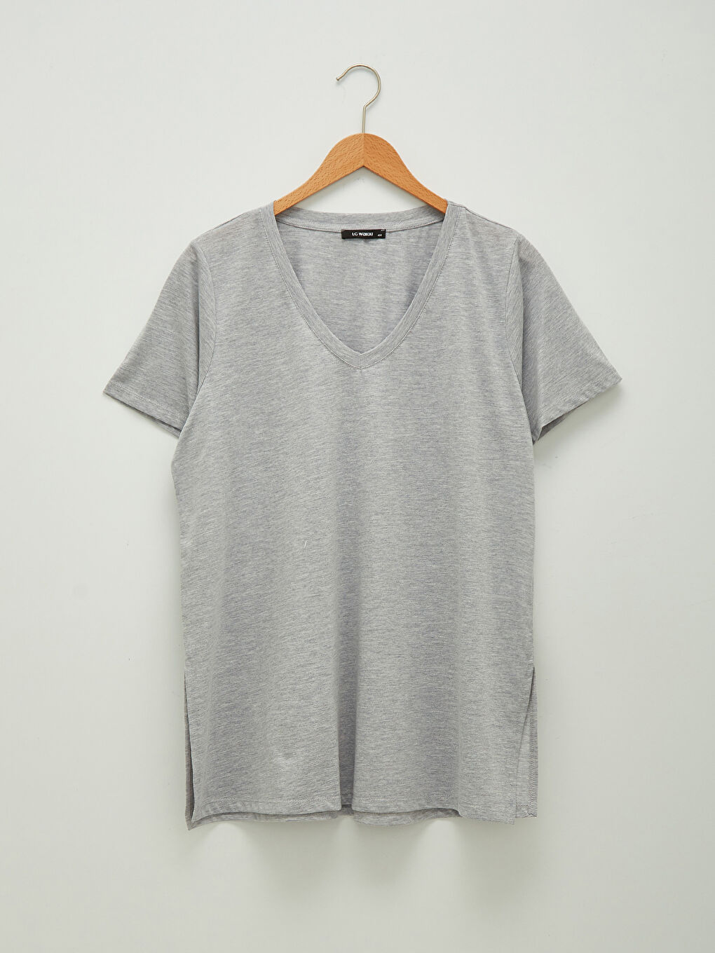 Tricou Damă Mărime Plus, Decolteu în V, Drept, Mânecă Scurtă-5