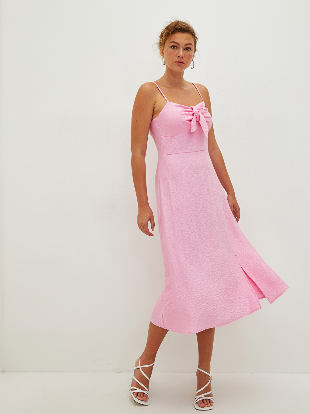 Women's Sweetheart Neck Plain Dress-4