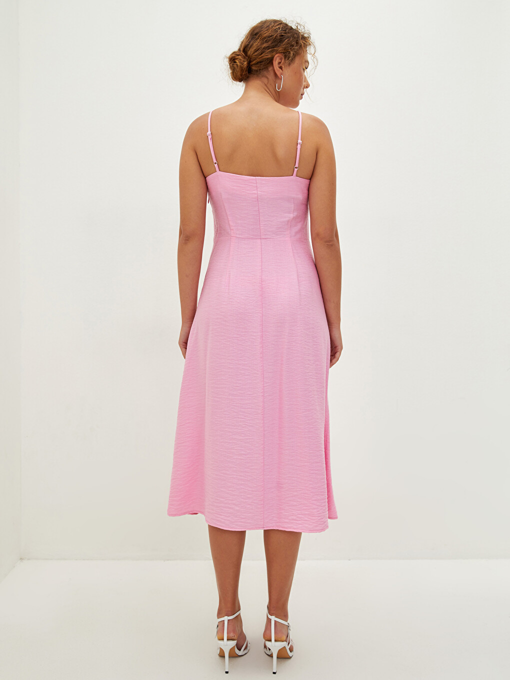 Women's Sweetheart Neck Plain Dress-5