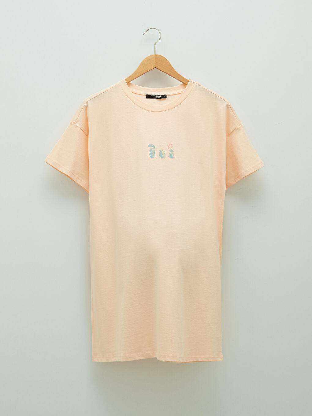 تونيك حوامل قطن بأكمام قصيرة ورقبة دائرية مطبوع-11