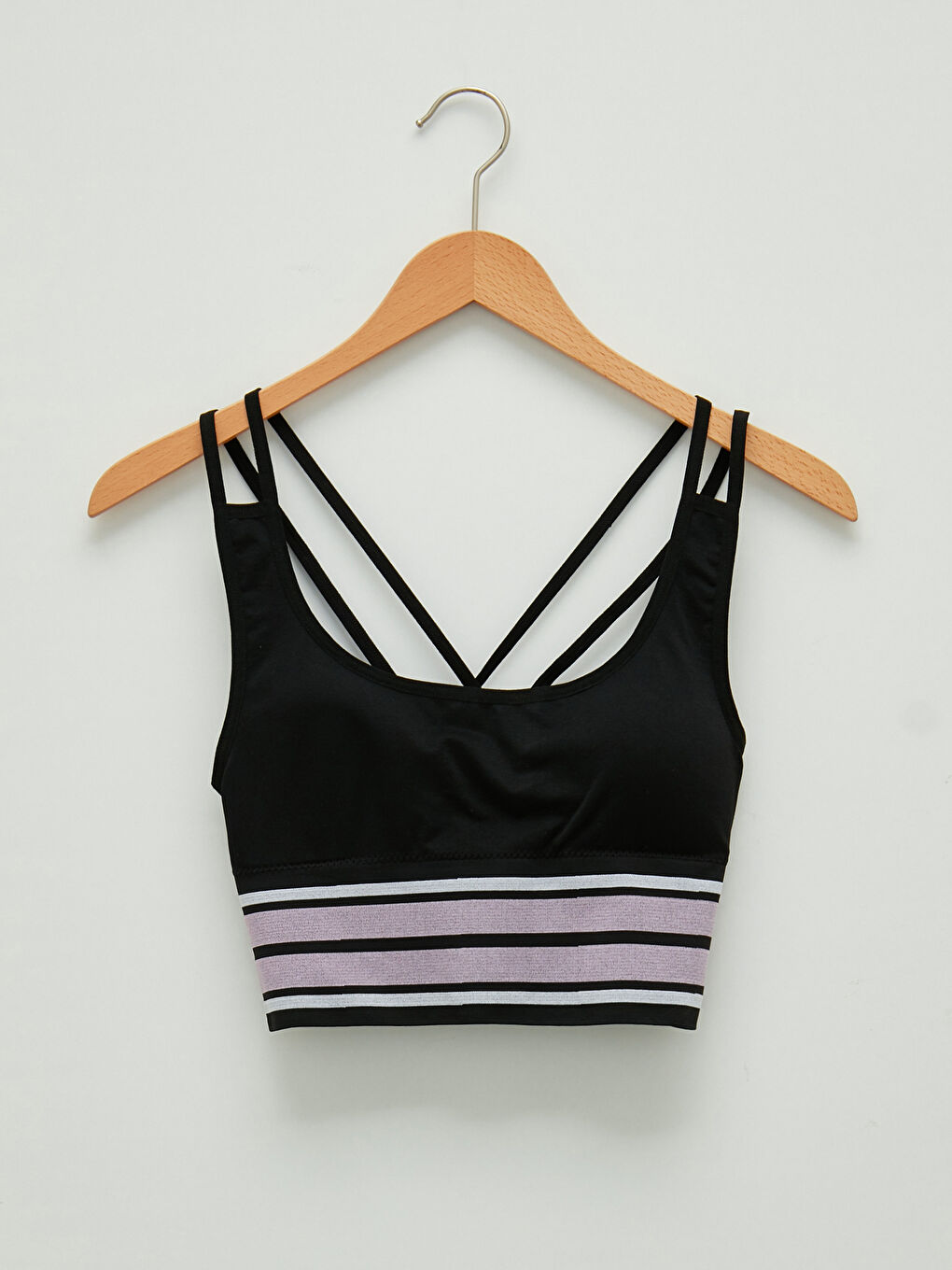 حمالة صدر رياضية مُخَطَّطة مربعة الرقبة للسيدات-5