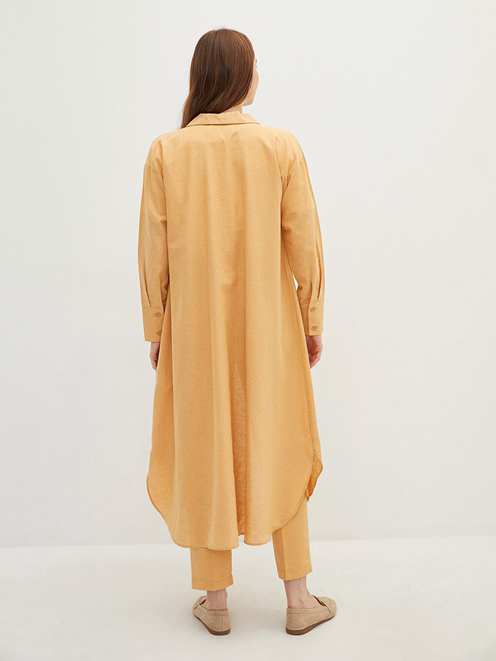 تونيك قميص نسائي سادة بأكمام طويلة للأمومة-4