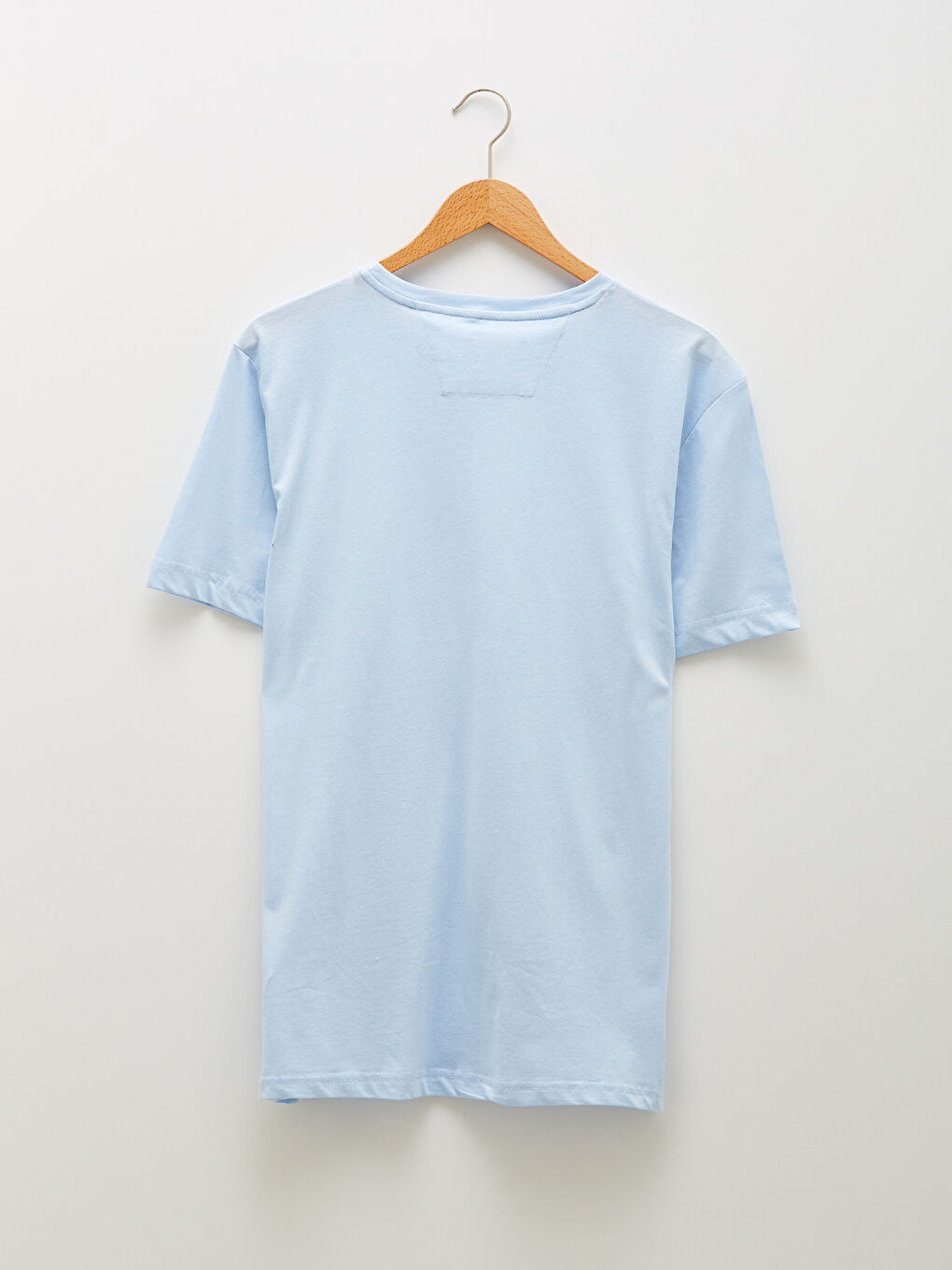 Lila Bisiklet Yaka Kısa Kollu Baskılı Penye Erkek Tişört-7