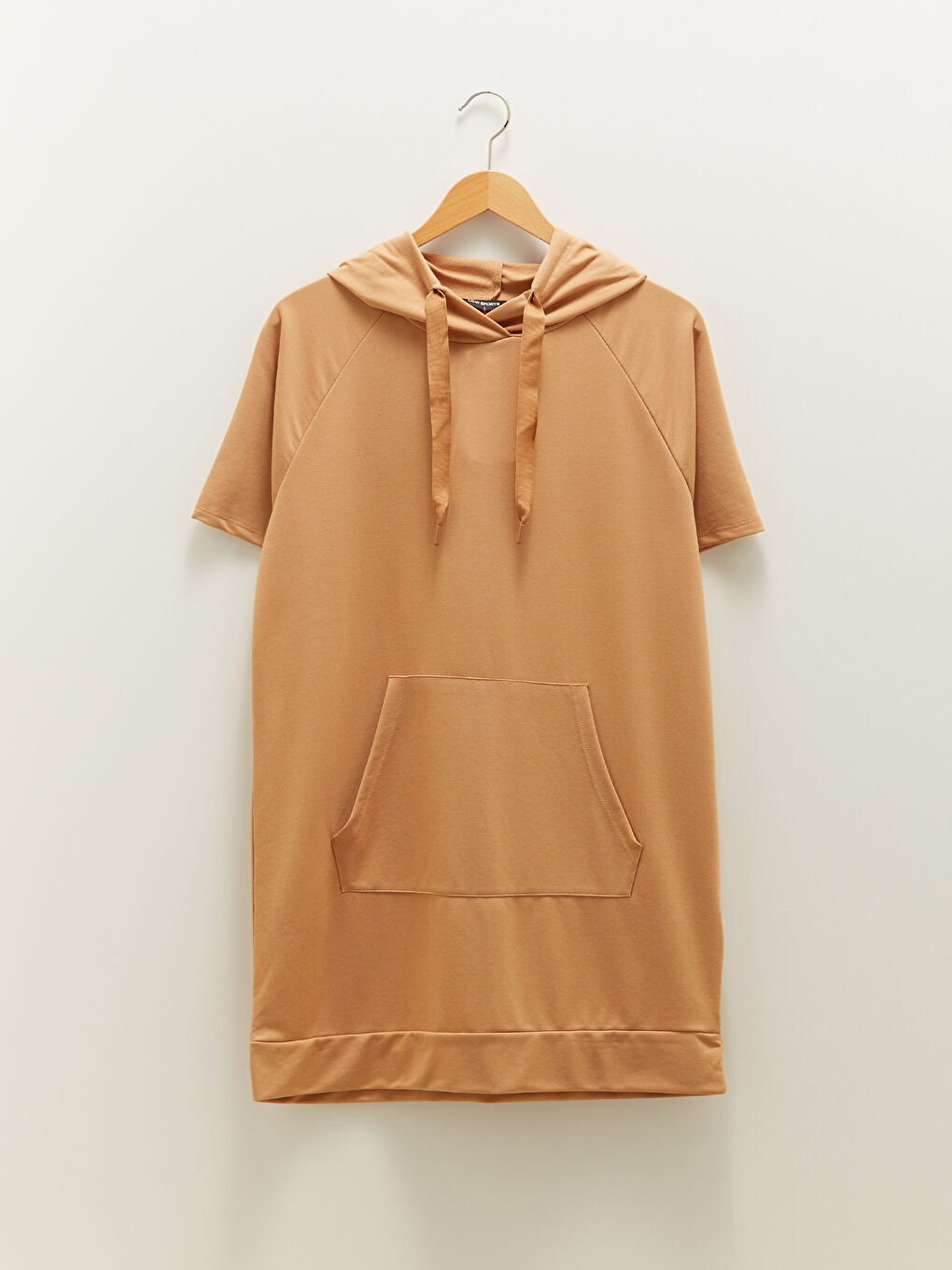 Hooded Collar Straight Short Sleeve Pocket Detailed Women's Sweatshirt Tunic -S1LI72Z8-T4N