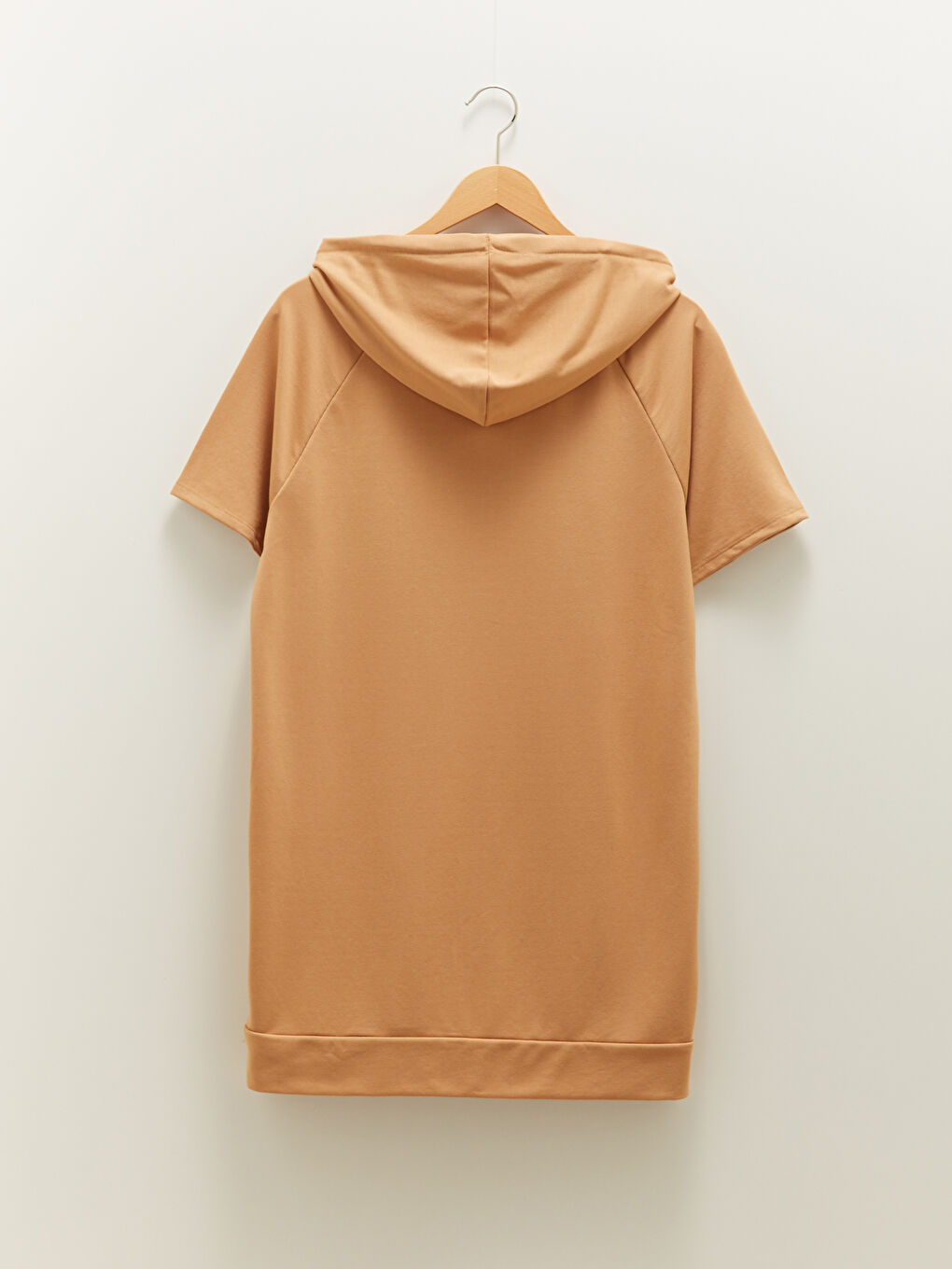 Hooded Collar Straight Short Sleeve Pocket Detailed Women's Sweatshirt Tunic -S1LI72Z8-T4N