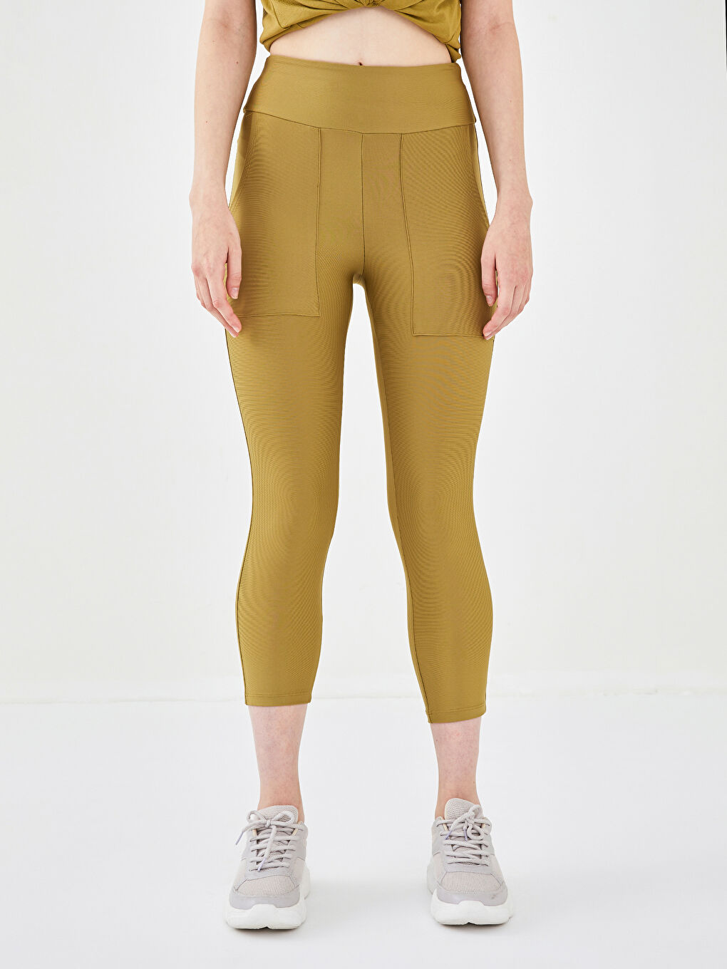 Leggings de Sport pour Femmes Droits à Poches et Taille Élastiquée-4