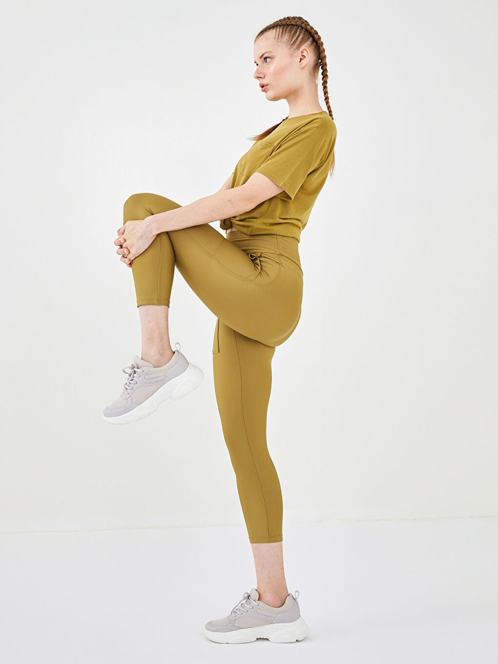 Leggings de Sport pour Femmes Droits à Poches et Taille Élastiquée