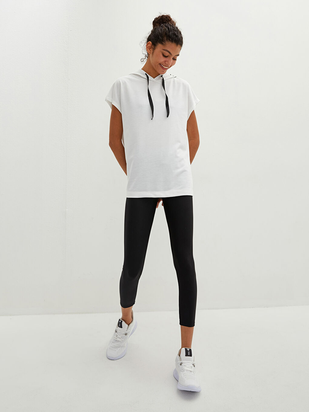 XSIDE ACTIVE Hooded Collar Printed Short Sleeve Women's Sports T-Shirt -S1LI80Z8-EEW