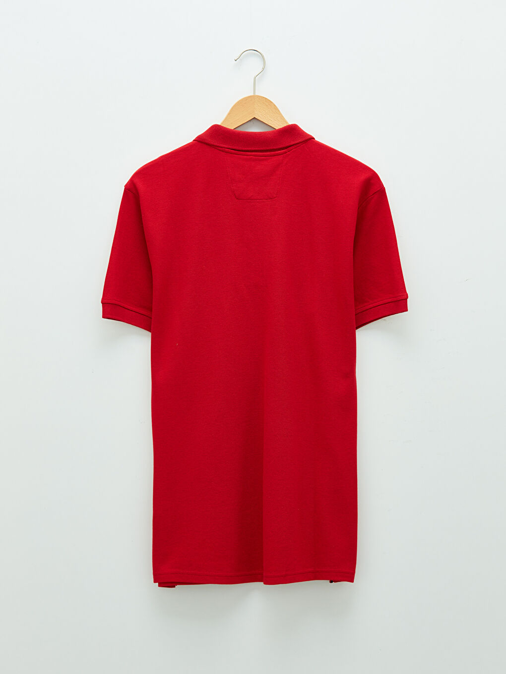 Kırmızı Polo Yaka Kısa Kollu Erkek Tişört-6