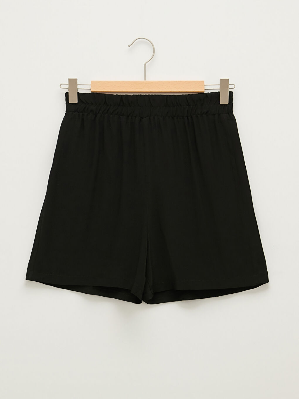 Elastic Waist Straight Viscose Women's Bermuda Shorts-5