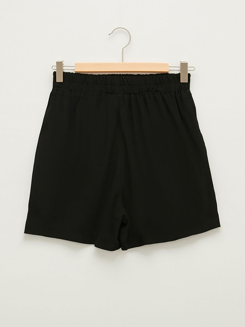 Elastic Waist Straight Viscose Women's Bermuda Shorts-6