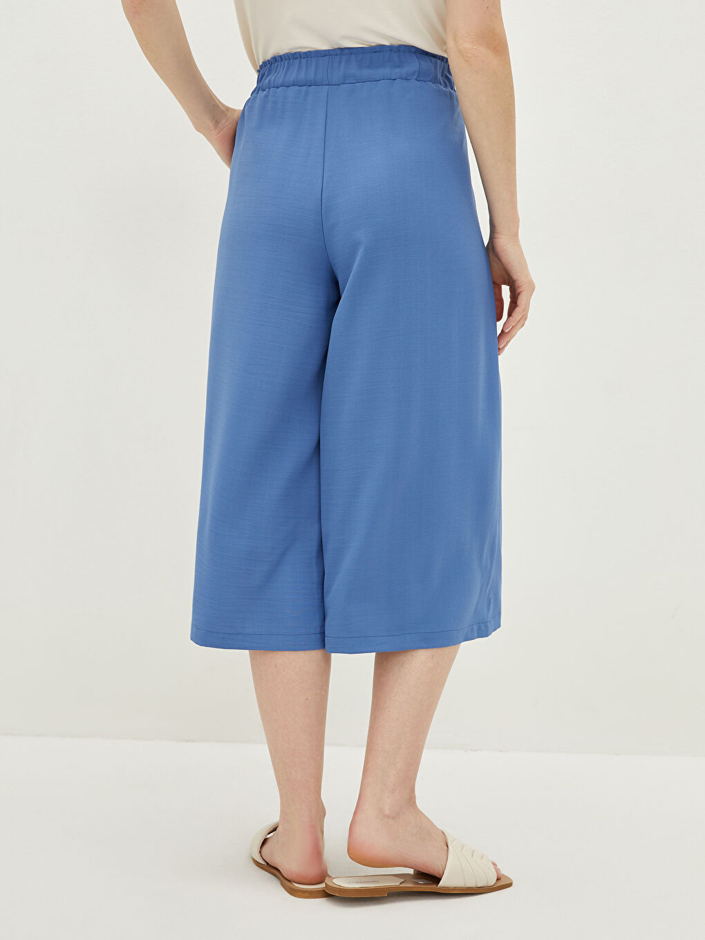 Elastic Waist Flat Pocket Detailed Women's Capri -S1LK46Z8-RZU