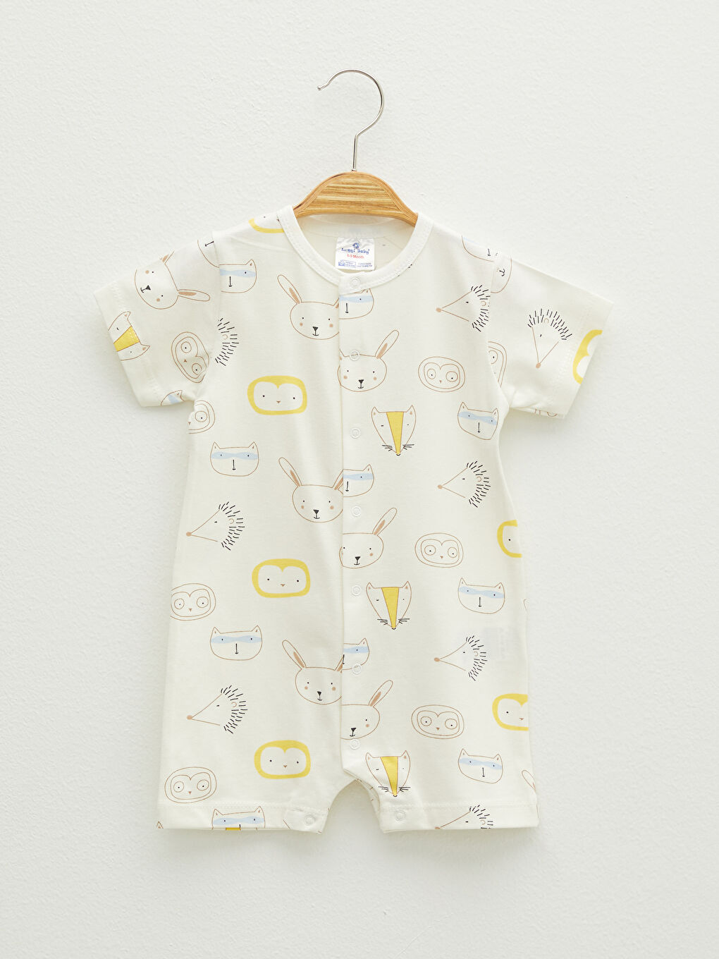 Luggi Baby Crew Neck Short Sleeve Printed Cotton Unisex Baby Rompers