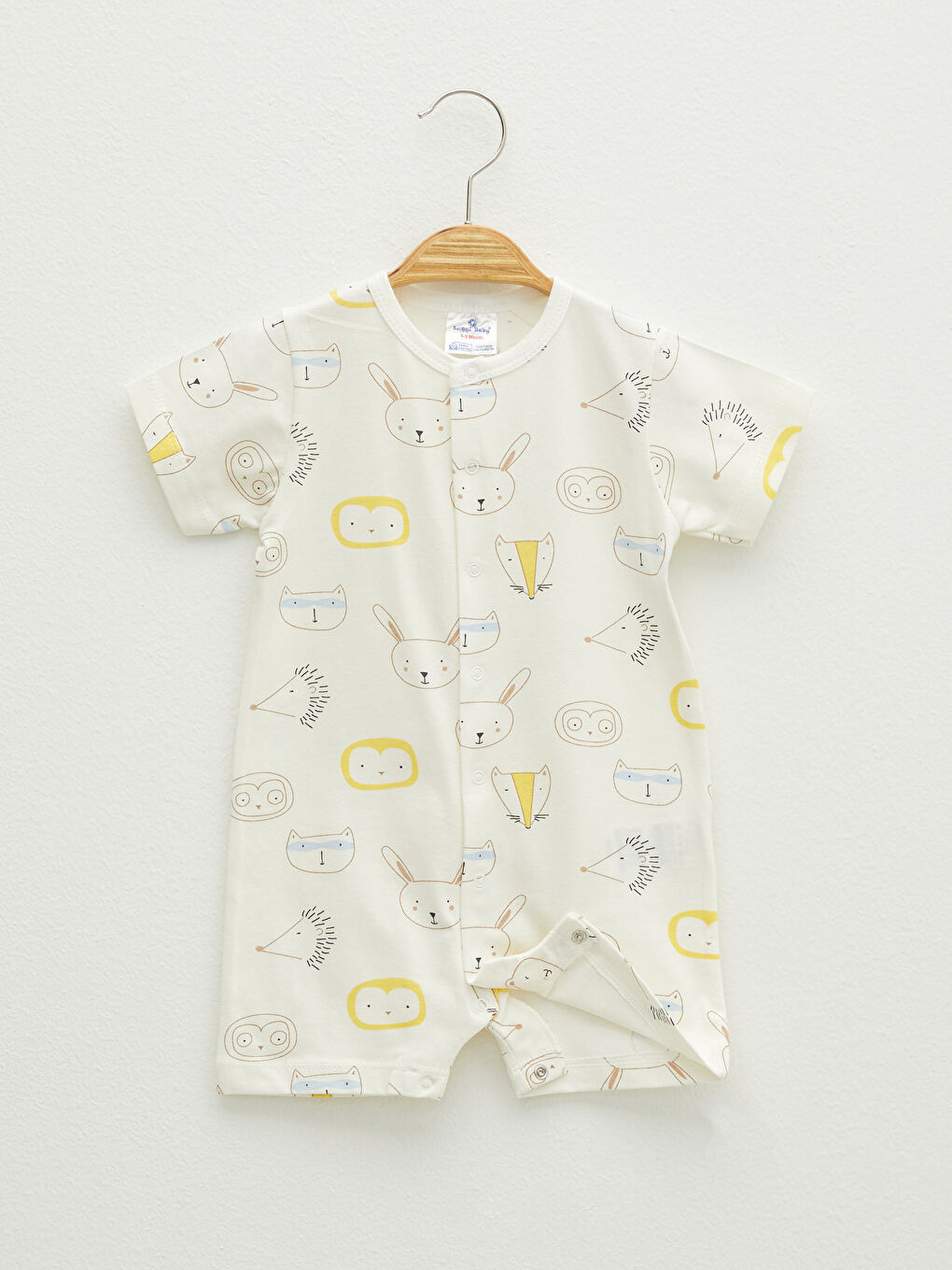 Luggi Baby Crew Neck Short Sleeve Printed Cotton Unisex Baby Rompers-1