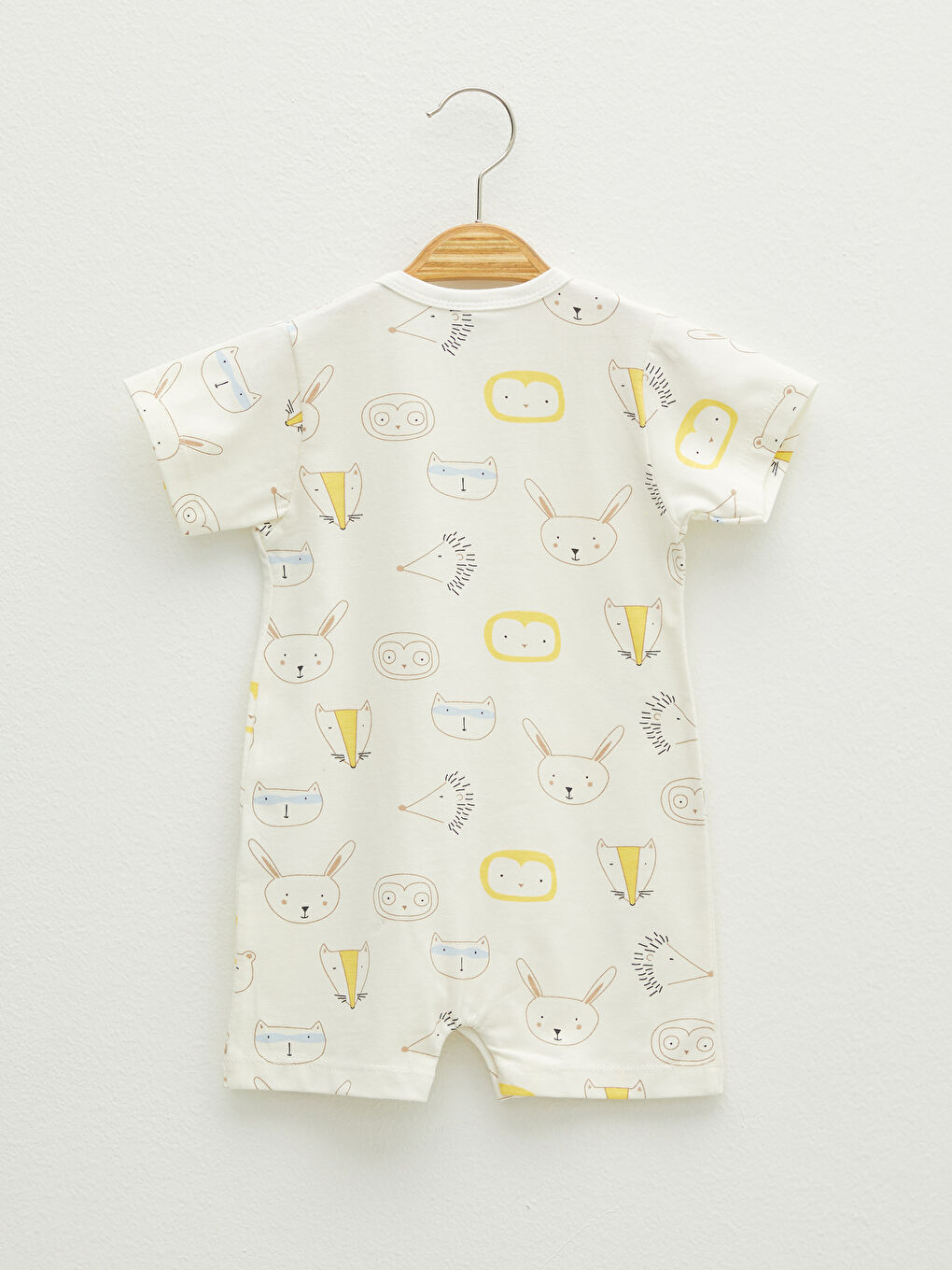 Luggi Baby Crew Neck Short Sleeve Printed Cotton Unisex Baby Rompers-2