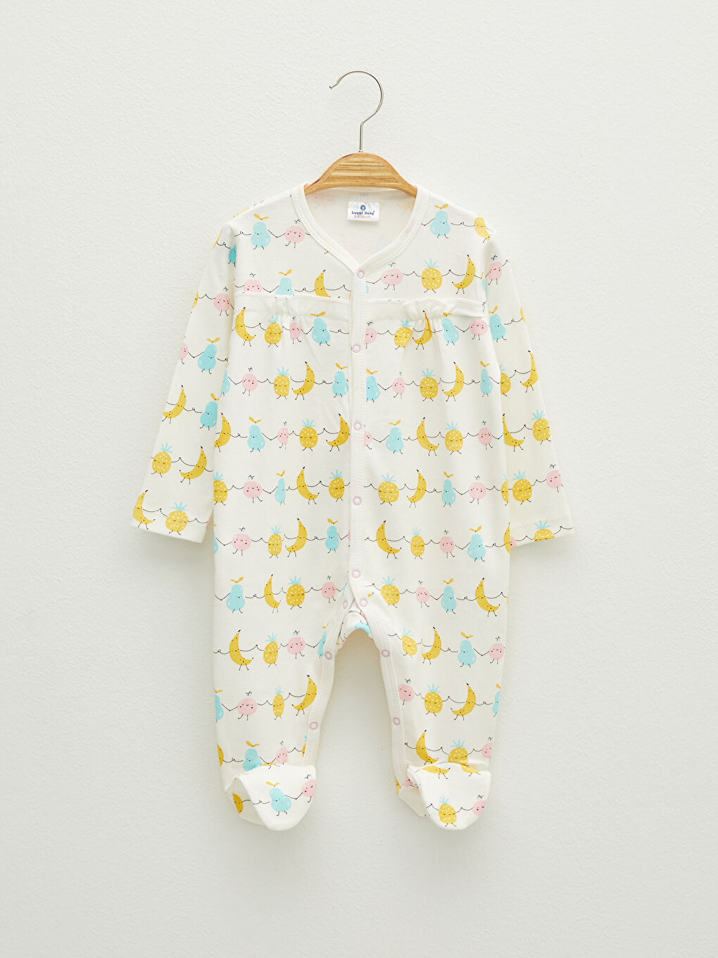 Luggi Baby V Neck Long Sleeve Printed Cotton Unisex Baby Rompers