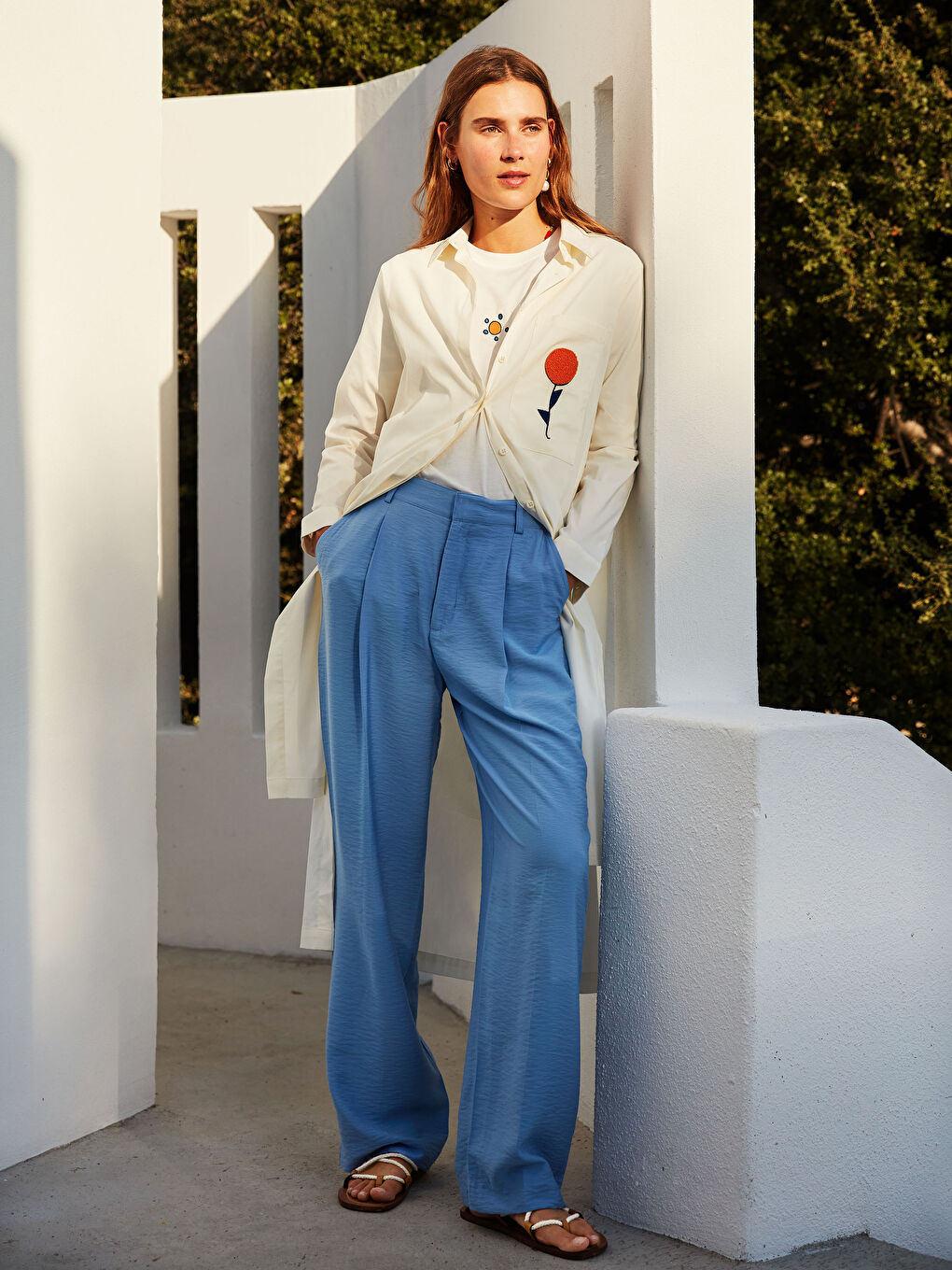 LCW Modest Mavi Standart Fit Düz Cep Detaylı Kadın Pantolon