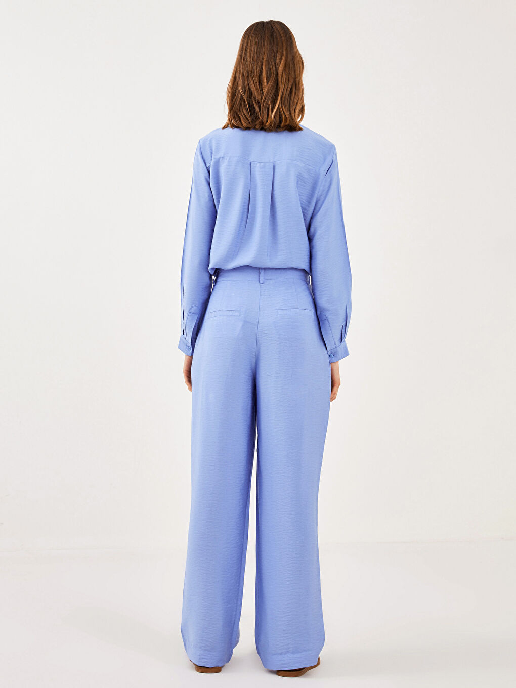LCW Modest Mavi Standart Fit Düz Cep Detaylı Kadın Pantolon - 5