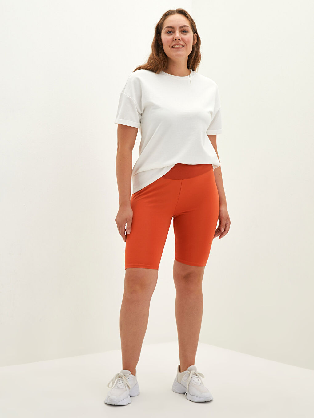 LC WAIKIKI Damen Große Größe Elastischer Bund Gerade Biker-Leggings -S1LL49Z8-GXR
