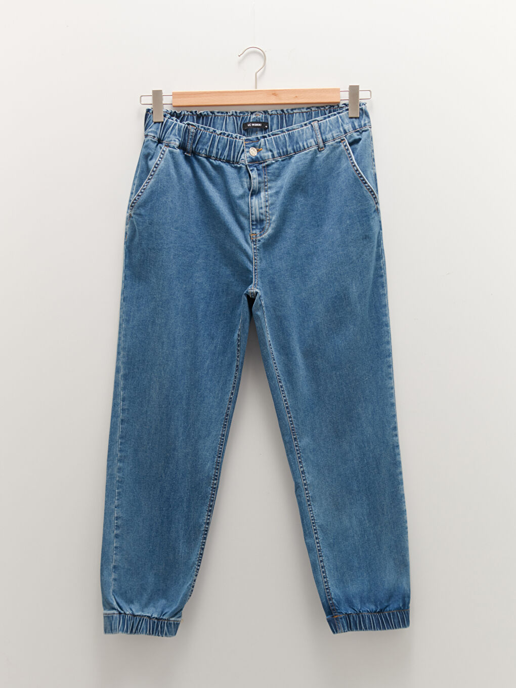 İndigo Büyük Beden Jogger Kadın Jean Pantolon-4